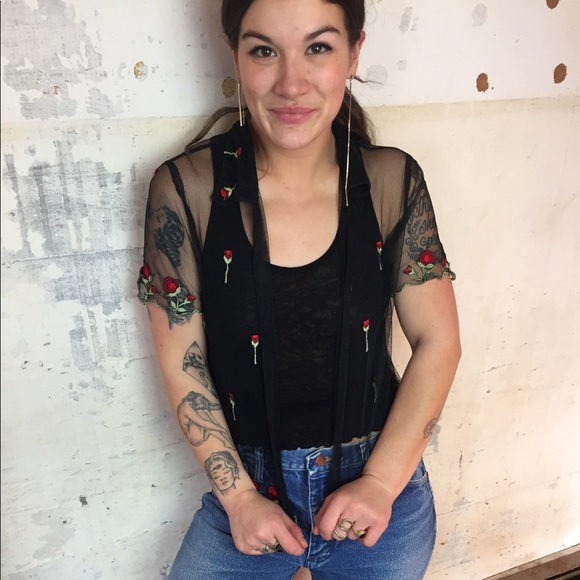 Sheer button up. - Picture 3 of 3